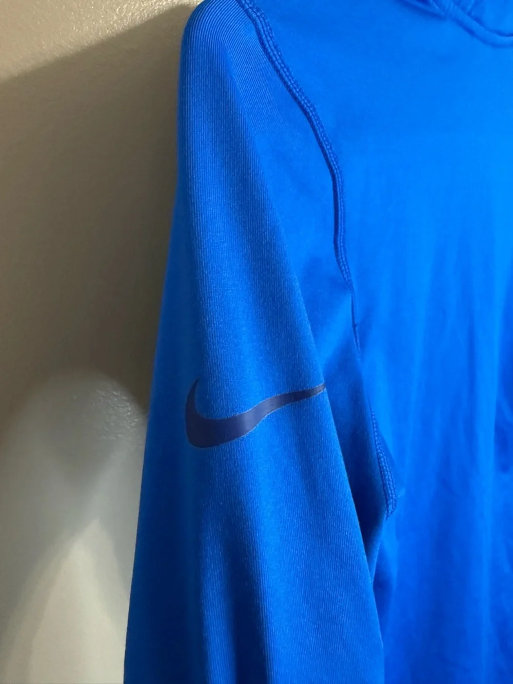 Nike Pro Blue Long Sleeve‎ Half-Zip Athletic Top Thumbholes Stretch Women's S